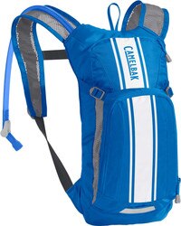 CamelBak Mini MULE Hydration Pack Kids' in Lapis Blue and White Stripe